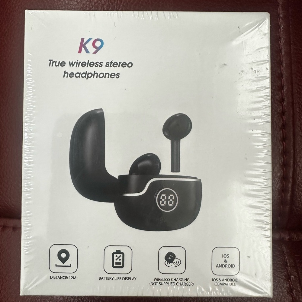 K9 True Wireless Stereo Bluetooth Headphones - New in Sealed Box